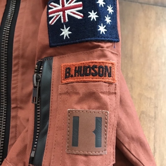 Beau Hudson Jacket Kid 5 Orange Outback Bomber Aviation Winter Snow School Retro - Picture 2 of 10